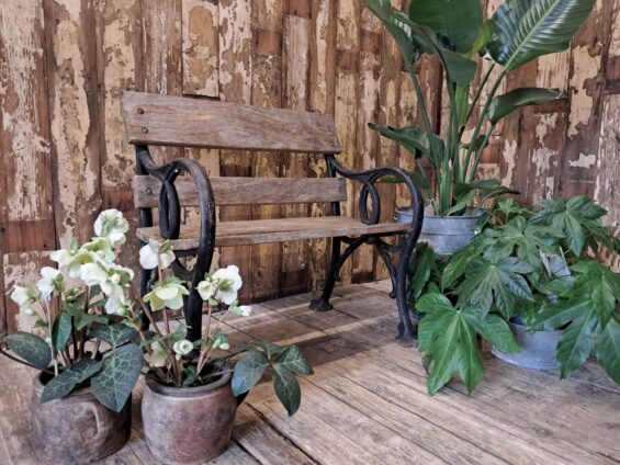 cast iron oak bench garden furniture