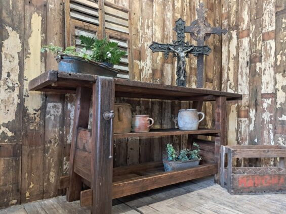 wooden workbench vice furniture tables industrial