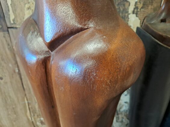 hand carved teak cat statue decorative homewares