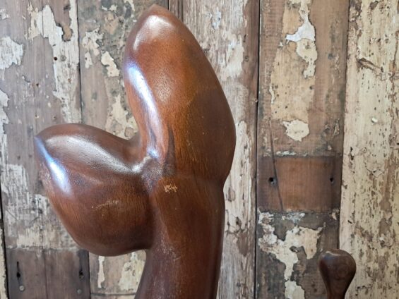 hand carved teak cat statue decorative homewares