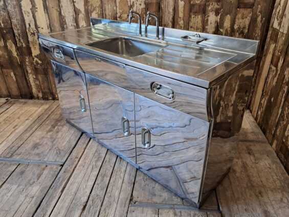polished aluminium english rose sink unit furniture storage industrial