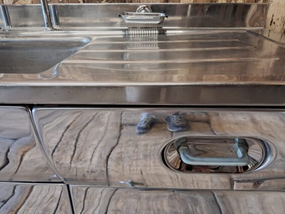 polished aluminium english rose sink unit furniture storage industrial