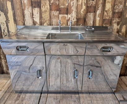 polished aluminium english rose sink unit furniture storage industrial
