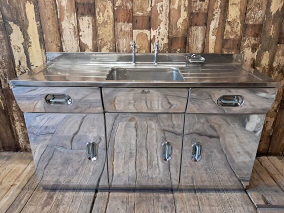 polished aluminium english rose sink unit furniture storage industrial