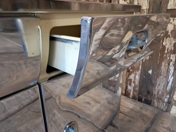 polished aluminium english rose sink unit furniture storage industrial