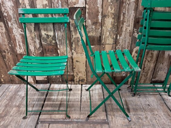 Folding Slatted Bistro Chairs - Image 2