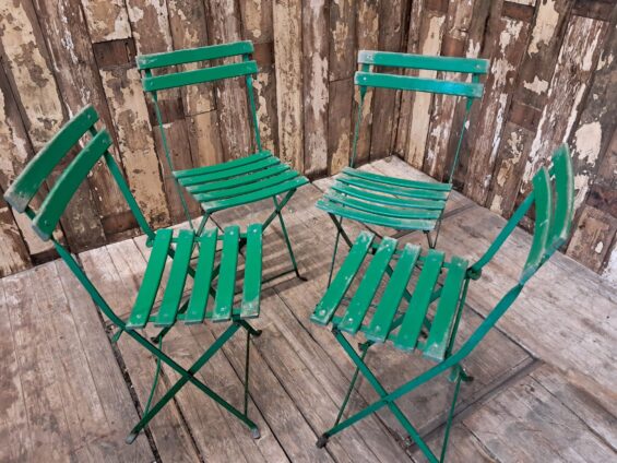Folding Slatted Bistro Chairs - Image 4