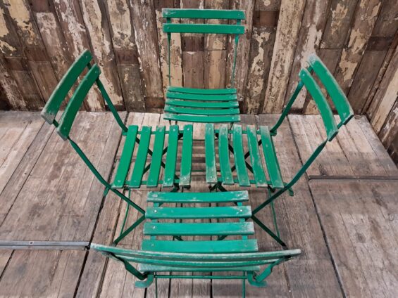 Folding Slatted Bistro Chairs - Image 6