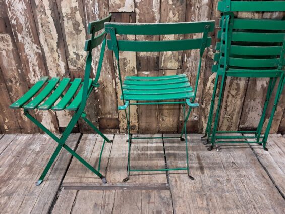 Folding Slatted Bistro Chairs - Image 7