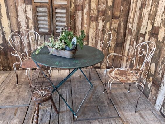 metal folding round bistro table garden furniture