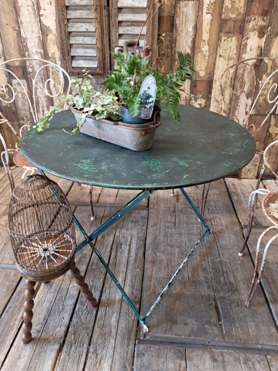 metal folding round bistro table garden furniture