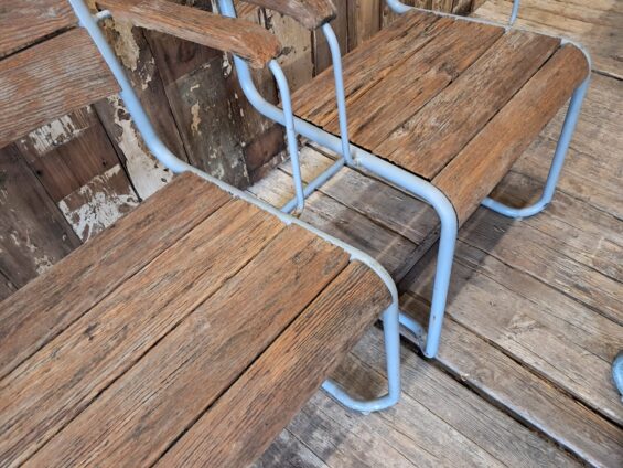 metal wood slatted cantilever dining chairs seating occasional chairs