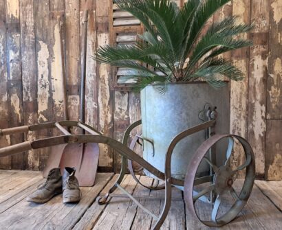 victorian metal and iron water carrier garden decorative