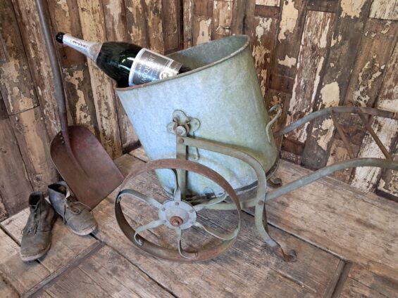 victorian metal and iron water carrier garden decorative