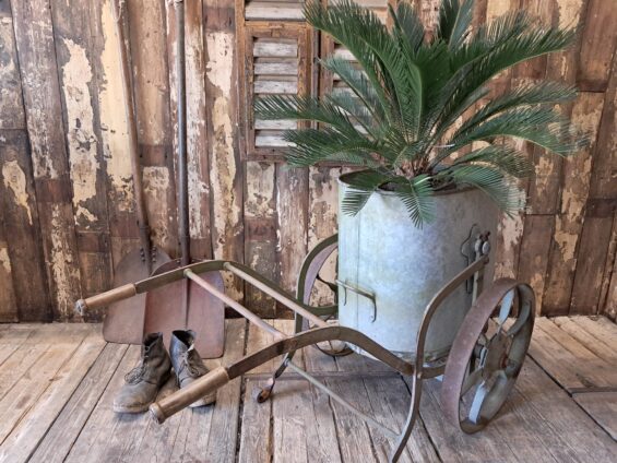 victorian metal and iron water carrier garden decorative