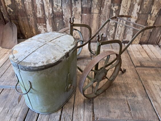 victorian metal and iron water carrier garden decorative