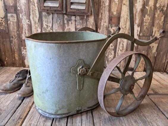victorian metal and iron water carrier garden decorative