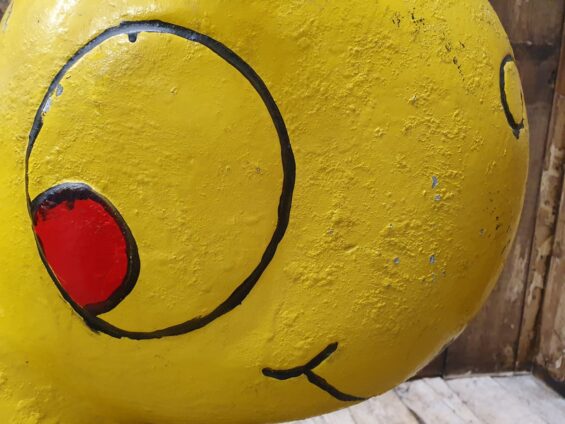 painted aluminium childrens fairground ride character decorative homewares artefact garden