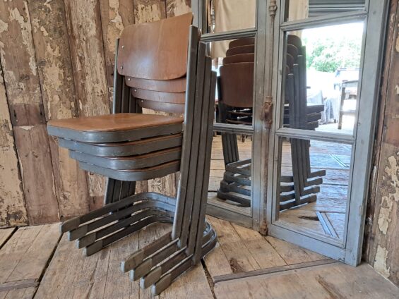 metal and wood stacking chairs seating occasional chairs industrial
