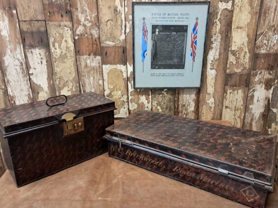 metal military travel trunk furniture storage decorative homewares