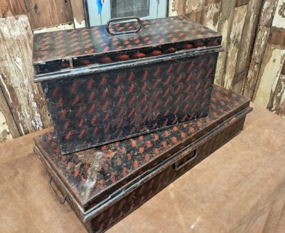 metal military travel trunk furniture storage decorative homewares