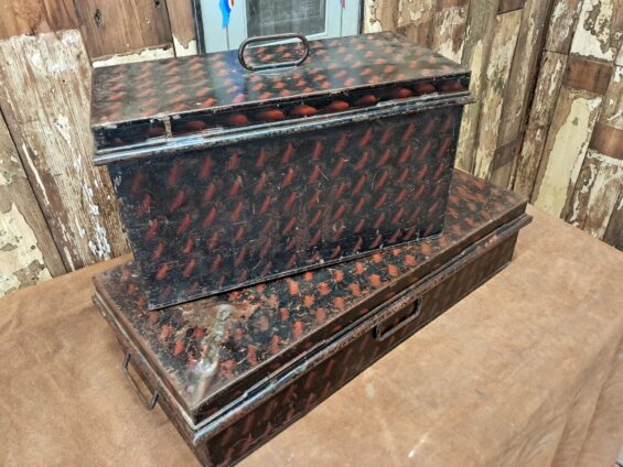 metal military travel trunk furniture storage decorative homewares