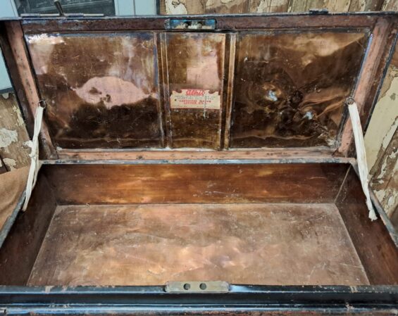 metal military travel trunk furniture storage decorative homewares