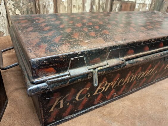 metal military travel trunk furniture storage decorative homewares