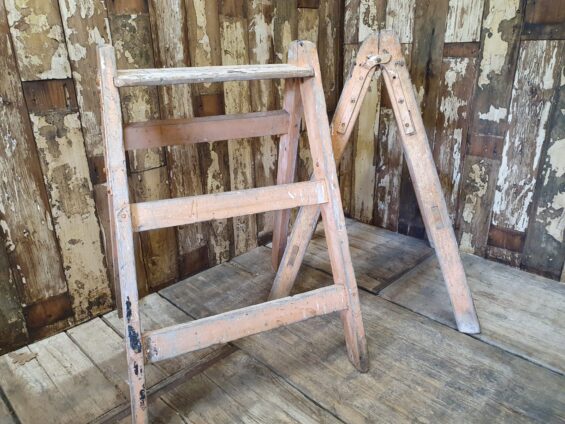 pair of wooden painted trestles decorative homewares garden