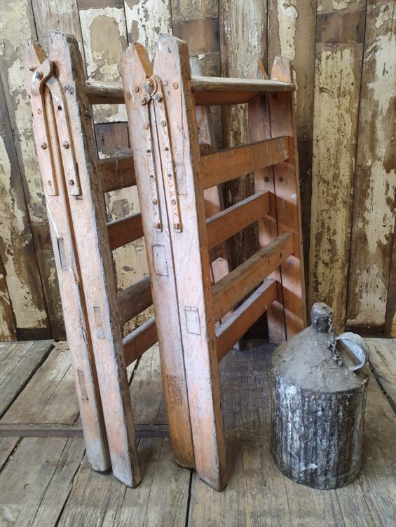 pair of wooden painted trestles decorative homewares garden