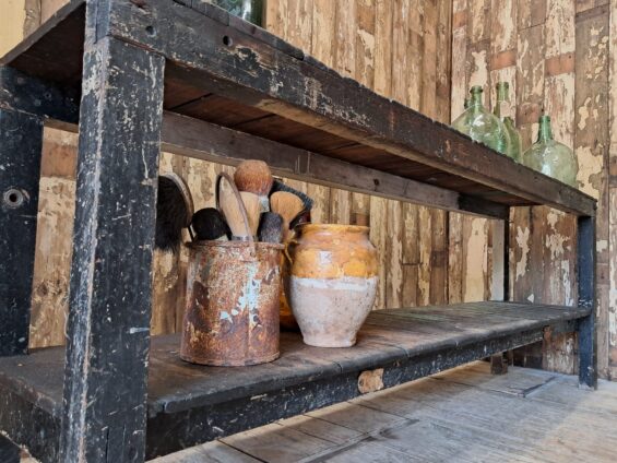 large wooden workbench furniture tables industrial