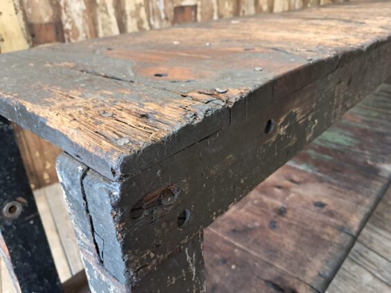 large wooden workbench furniture tables industrial