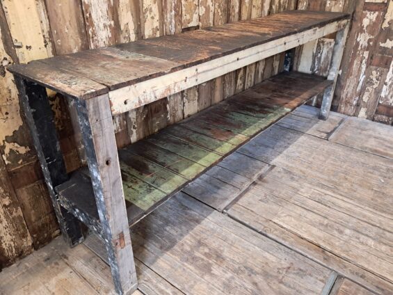 large wooden workbench furniture tables industrial