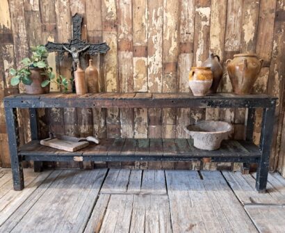 large wooden workbench furniture tables industrial