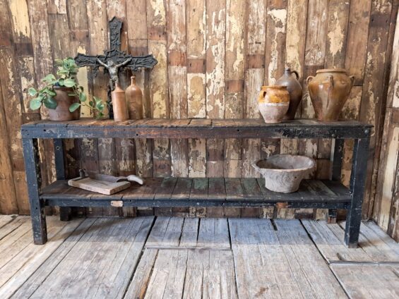 large wooden workbench furniture tables industrial