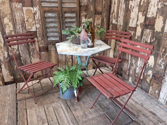 wood metal folding bistro chairs garden furniture occasional chairs