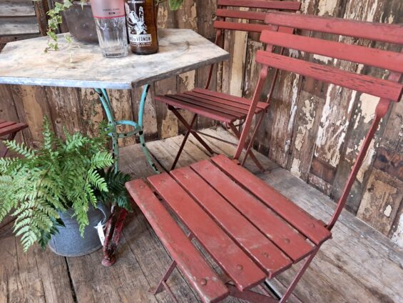 wood metal folding bistro chairs garden furniture occasional chairs