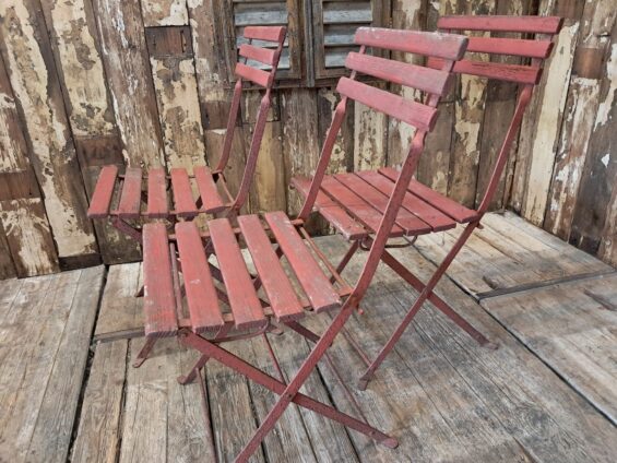 wood metal folding bistro chairs garden furniture occasional chairs
