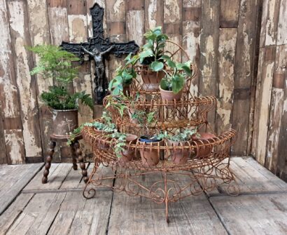 Victorian ornate metal etagere garden furniture planters decorative