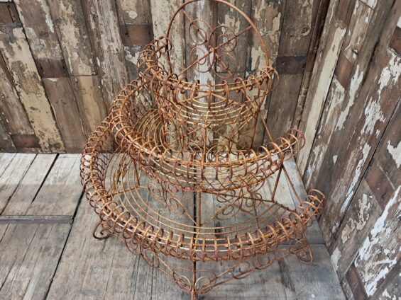Victorian ornate metal etagere garden furniture planters decorative
