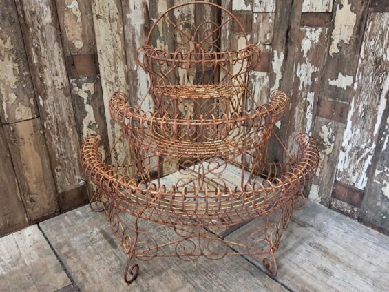 Victorian ornate metal etagere garden furniture planters decorative