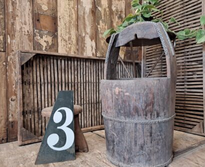 wooden chinese well bucket garden planters decorative homewares