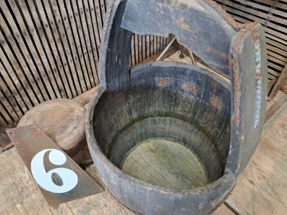wooden chinese well bucket garden planters decorative homewares