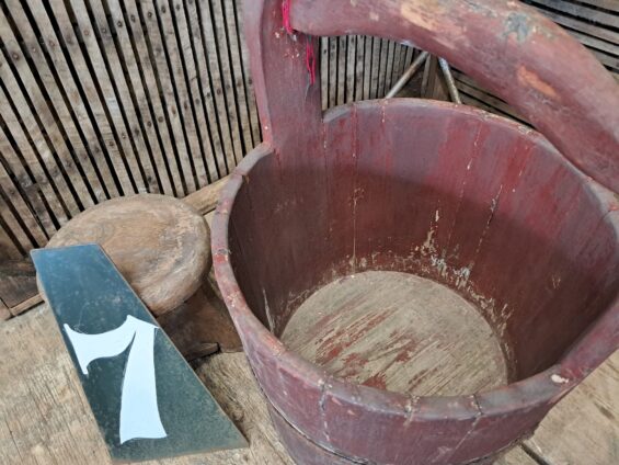 wooden chinese well bucket garden planters decorative homewares