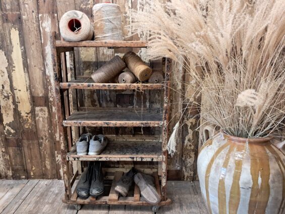 wooden shoemakers rack furniture storage industrial