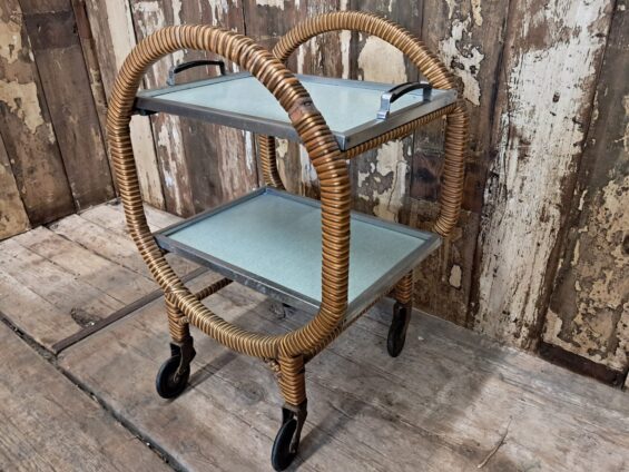 circular trolley rattan timber tray trolley furniture storage homewares