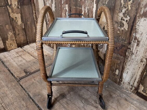 circular trolley rattan timber tray trolley furniture storage homewares