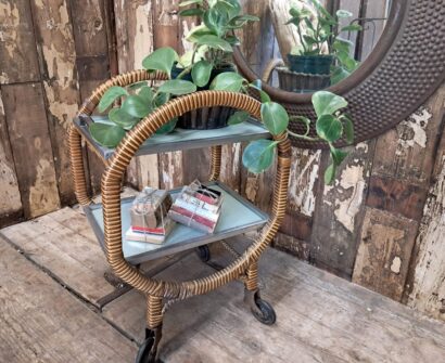 circular trolley rattan timber tray trolley furniture storage homewares