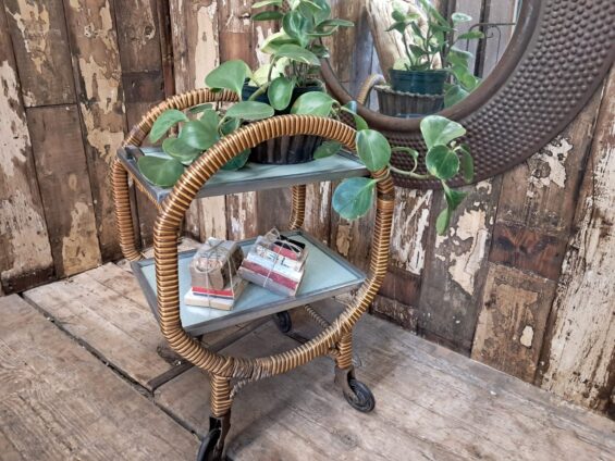 circular trolley rattan timber tray trolley furniture storage homewares