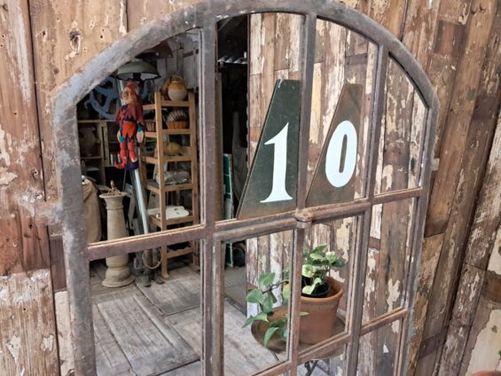 cast iron arch top window mirror mirrors garden